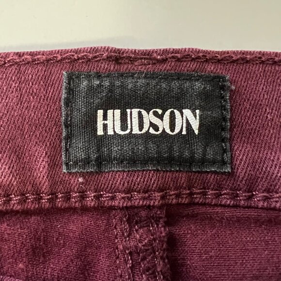 Hudson Womens Krista Super Skinny Jeans Burgundy Red Stretchy Mid Rise size 27 - Picture 9 of 12